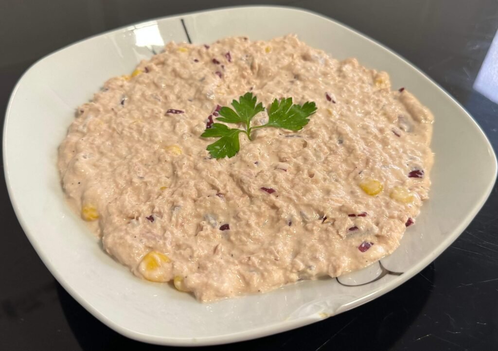 Dish with tuna salad
