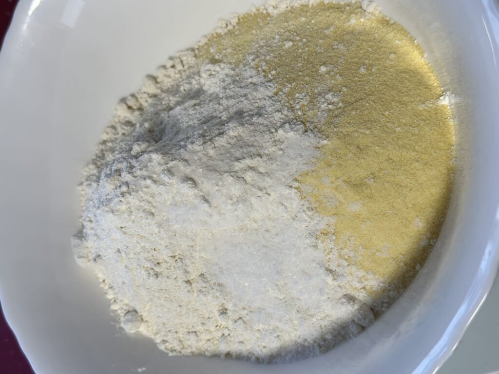 flour and semolina in a bowl