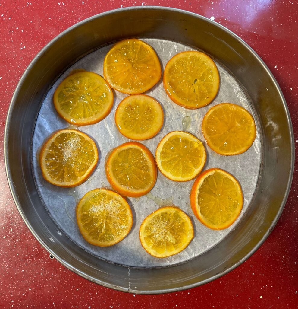 cake base oranges in syrup