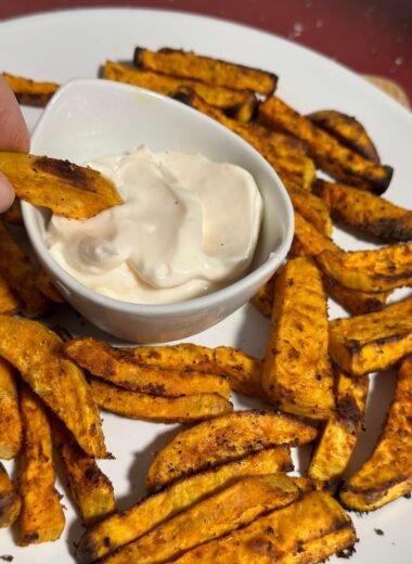 Sweet potatoes served with mayonnaise