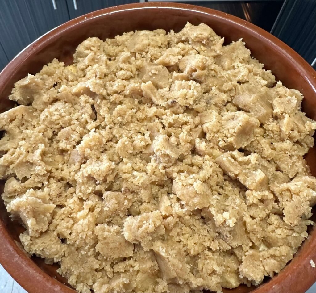 apple crumble before baking