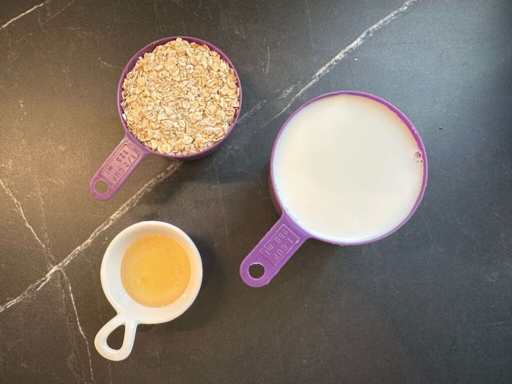 leche, avena y sirope de agave