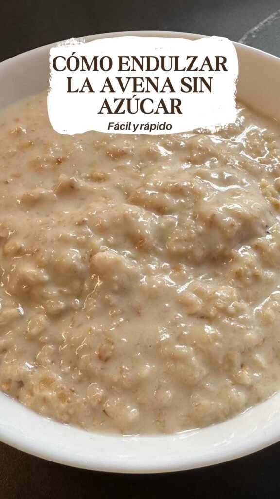 imagen para pinterest como endulzar la avena sin azúcar