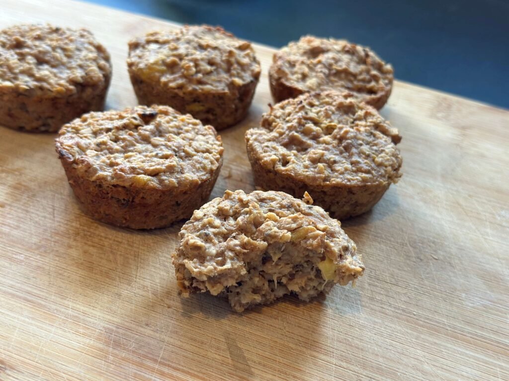 muffins saludables de pera y avena