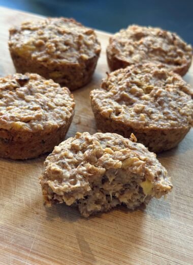 muffins saludables de pera y avena