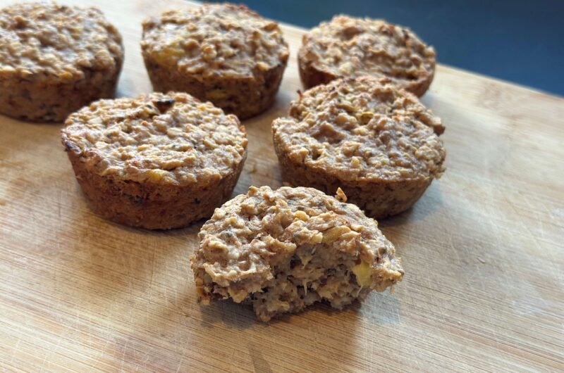 muffins saludables de pera y avena