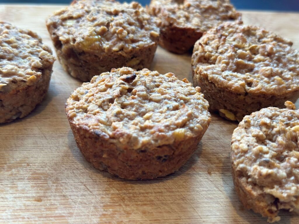 muffins saludables de avena y pera